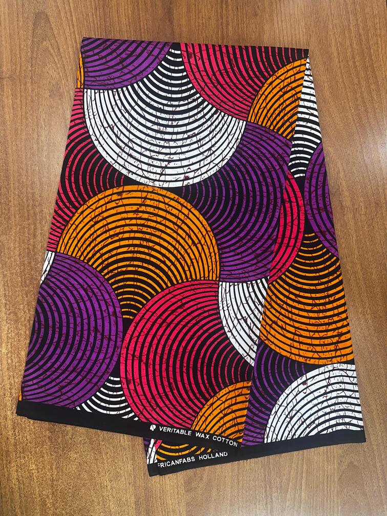 Purple & Orange Arc Concentric Circle Print